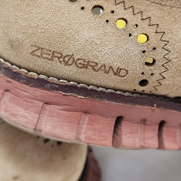 Cole Haan Zerogrand Mushroom Suede Wingtip Shoes Oxford Soft QUALITY mens 9.5 - Picture 4 of 16